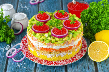 Салат Царский с курицей слоями