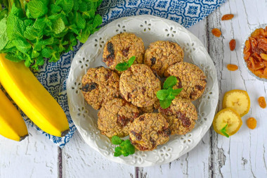 Овсяное печенье из банана и овсяных хлопьев ПП