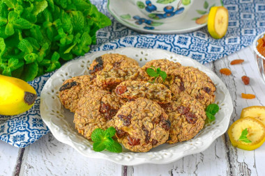 Овсяное печенье из банана и овсяных хлопьев ПП