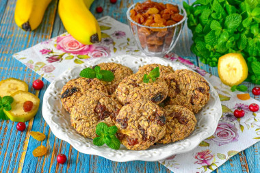 Овсяное печенье из банана и овсяных хлопьев ПП