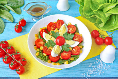 Салат со шпинатом и помидорами