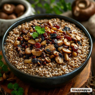 гречневая каша с сушеными грибами (по ГОСТу)