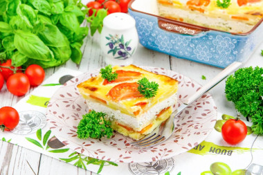 Картофельная запеканка с куриным фаршем в духовке