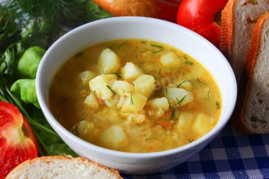Куриный суп с рисом и картошкой