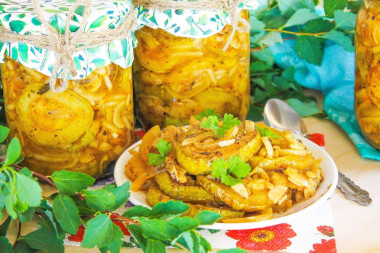 Кабачки как шашлык на зиму кружочками