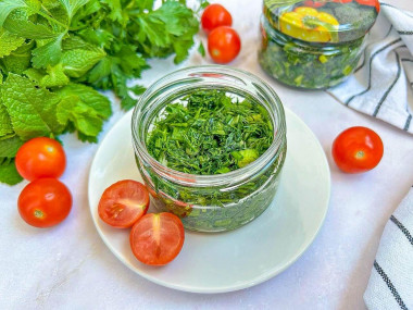 Зеленый лук и укроп на зиму