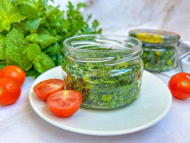 Зеленый лук и укроп на зиму