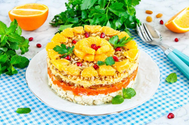 Салат Французская любовница с апельсином и изюмом