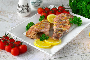 Морской окунь в аэрогриле