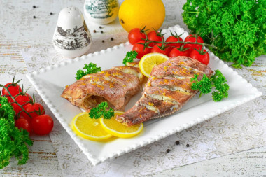 Морской окунь в аэрогриле