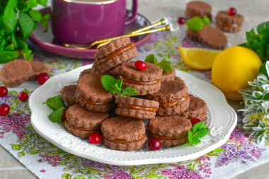 Шоколадное печенье с какао и сгущенкой