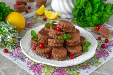 Шоколадное печенье с какао и сгущенкой