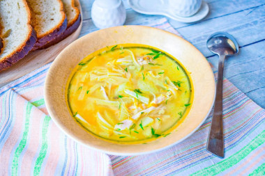 Суп с курицей и макаронами