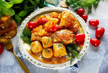 Штрули с курицей и картошкой