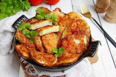 Кабачки в кляре с сыром на сковороде