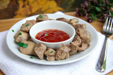 Печень отварная