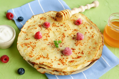 Блины без яиц на молоке тонкие