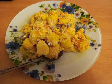картошка с куриным сердцем