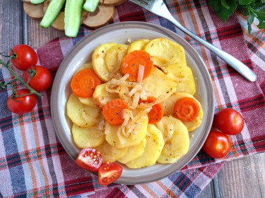 Картошка с овощами в рукаве в духовке