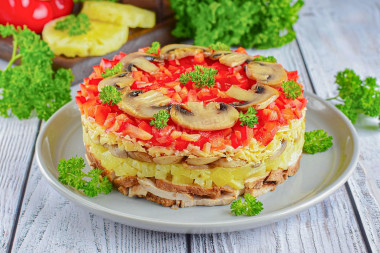 Салат грибы ананас сыр