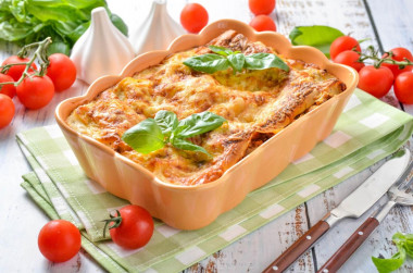 Лазанья классическая с мясным фаршем в духовке