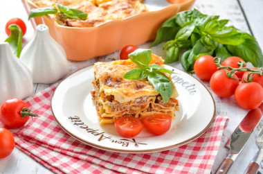 Лазанья классическая с мясным фаршем в духовке