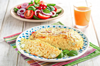 Омлет с молоком на сковороде пышный