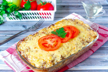 Запеканка из гречки в духовке с фаршем