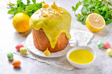 Лимонная глазурь для кулича