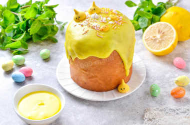 Лимонная глазурь для кулича