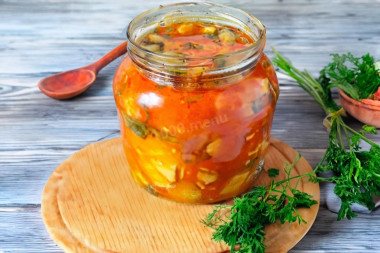 Тещин язык из кабачков с укропом и зеленью на зиму