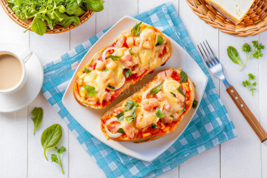 Мини пицца на батоне в духовке