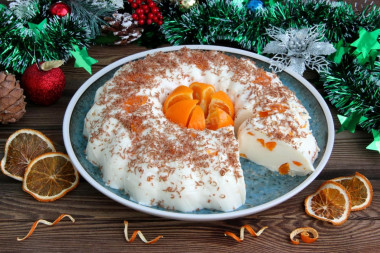 Десерт с мандаринами без выпечки