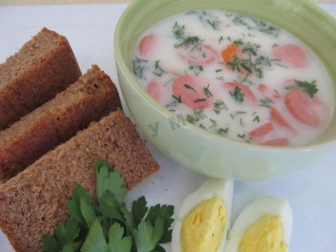 Суп с сосисками картошкой и сыром
