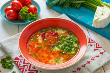Кубанский борщ на мясном бульоне