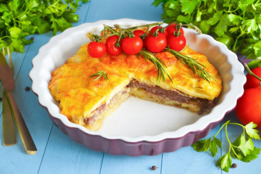 Мясо по французски из говядины с картошкой в духовке