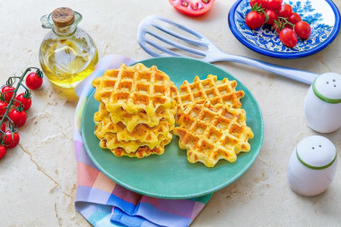 Венские вафли с творогом и сыром в вафельнице