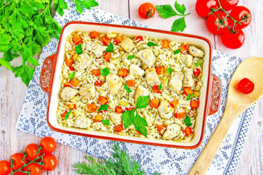 Индейка с рисом в духовке