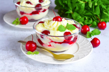 Заварной крем с вишней