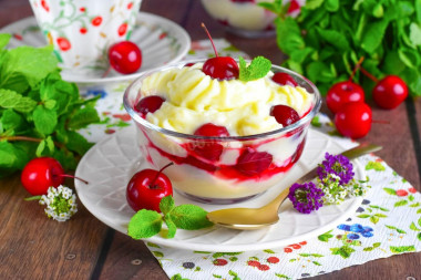 Заварной крем с вишней