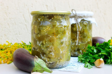 Маринованные баклажаны с чесноком и зеленью на зиму