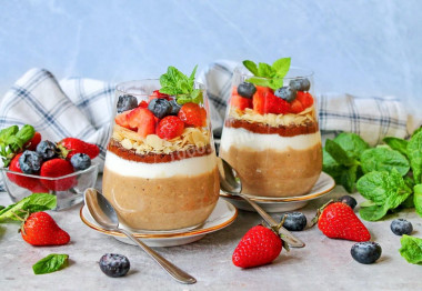 Легкий десерт из овсянки Тирамису с маскарпоне без выпечки