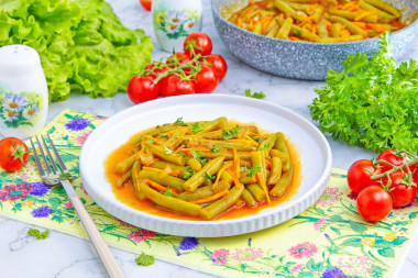 Тушеная стручковая фасоль