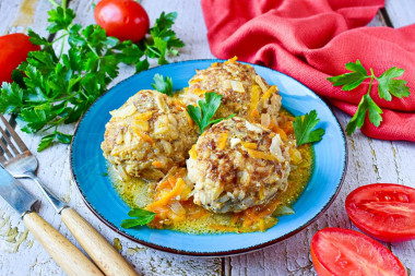 Ленивые голубцы в мультиварке с капустой рисом и фаршем