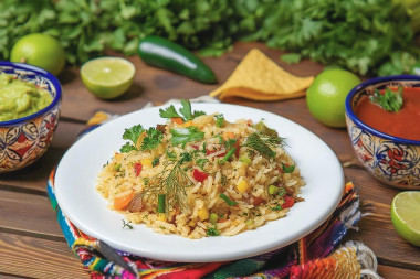 Рис с мексиканской смесью