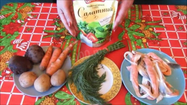 Рецепт - Слоеный салат Лосось на шубе - Шаг 1 - Подготовить продукты для слоеного салата &quot