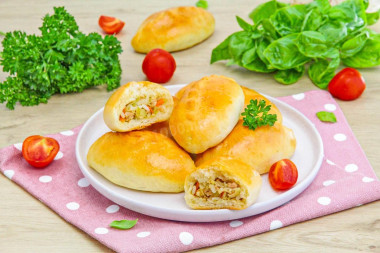 Пирожки с мясом и капустой рисом