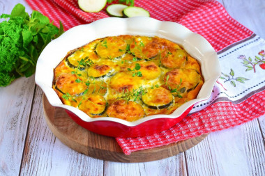 Кабачки в духовке с яйцом и сыром