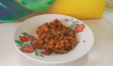Гречка со стручковой фасолью и овощами