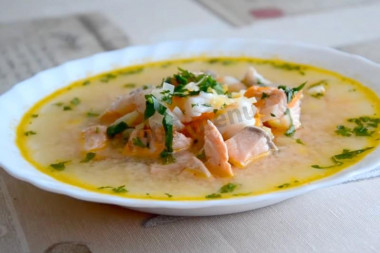 Рыбный суп в микроволновке без картошки